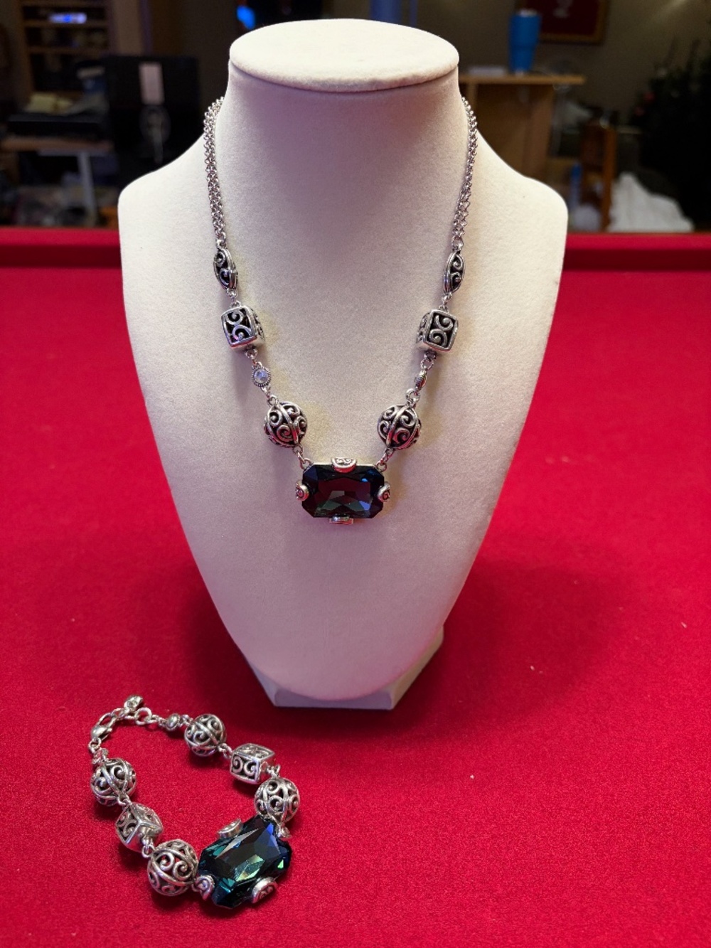 Brighton Venus Rising Crystal Necklace & Bracelet Set Retired Rare